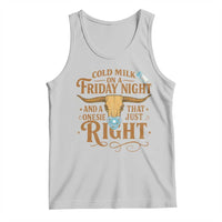 Funny Cold Milk On A Friday Night And A Onesie That Fits Just Right Tank Top Longhorn Cow Skull - Wonder Print Shop
