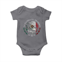 Mexican Pride Baby Onesie La Patria Es Primero Coat Of Arms - Wonder Print Shop
