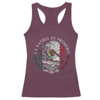 Mexican Pride Racerback Tank Top La Patria Es Primero Coat Of Arms - Wonder Print Shop