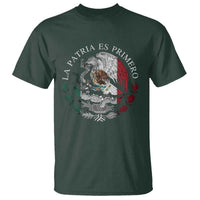 Mexican Pride T Shirt La Patria Es Primero Coat Of Arms - Wonder Print Shop