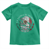 Mexican Pride Toddler T Shirt La Patria Es Primero Coat Of Arms - Wonder Print Shop
