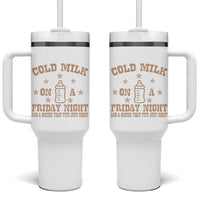 Funny Cold Milk On A Friday Night And A Onesie That Fits Just Right Tumbler With Handle - Wonder Print Shop