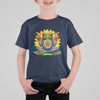 Tie Dye Frog Peace Sign Hippie Sunflower T Shirt For Kid - Wonder Print Shop