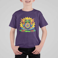 Tie Dye Frog Peace Sign Hippie Sunflower T Shirt For Kid - Wonder Print Shop
