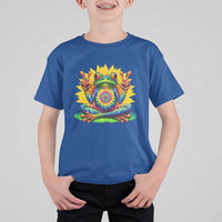 Tie Dye Frog Peace Sign Hippie Sunflower T Shirt For Kid - Wonder Print Shop