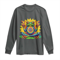 Tie Dye Frog Peace Sign Hippie Sunflower Long Sleeve Shirt - Wonder Print Shop