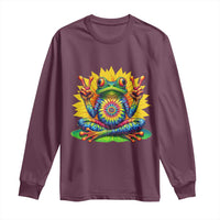 Tie Dye Frog Peace Sign Hippie Sunflower Long Sleeve Shirt - Wonder Print Shop