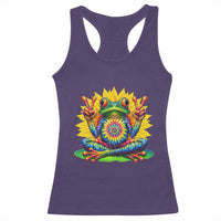 Tie Dye Frog Peace Sign Hippie Sunflower Racerback Tank Top - Wonder Print Shop