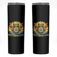 Tie Dye Frog Peace Sign Hippie Sunflower Skinny Tumbler - Wonder Print Shop