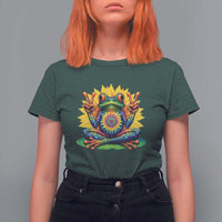 Tie Dye Frog Peace Sign Hippie Sunflower T Shirt For Women - Wonder Print Shop