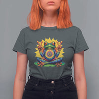 Tie Dye Frog Peace Sign Hippie Sunflower T Shirt For Women - Wonder Print Shop
