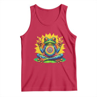 Tie Dye Frog Peace Sign Hippie Sunflower Tank Top - Wonder Print Shop