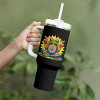 Tie Dye Frog Peace Sign Hippie Sunflower Tumbler With Handle - Wonder Print Shop
