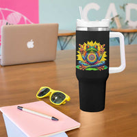 Tie Dye Frog Peace Sign Hippie Sunflower Tumbler With Handle - Wonder Print Shop