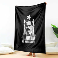 Pedro Albizu Campos Throw Blanket El Maestro Black Puerto Rico Flag - Wonder Print Shop