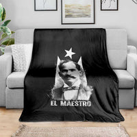 Pedro Albizu Campos Throw Blanket El Maestro Black Puerto Rico Flag - Wonder Print Shop