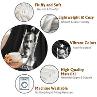 Pedro Albizu Campos Throw Blanket El Maestro Black Puerto Rico Flag - Wonder Print Shop