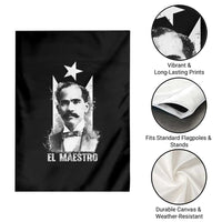 Pedro Albizu Campos Garden Flag El Maestro Black Puerto Rico Flag - Wonder Print Shop