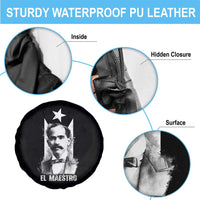 Pedro Albizu Campos Spare Tire Cover El Maestro Black Puerto Rico Flag - Wonder Print Shop