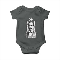 Pedro Albizu Campos Baby Onesie El Maestro Black Puerto Rico Flag - Wonder Print Shop