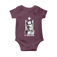 Pedro Albizu Campos Baby Onesie El Maestro Black Puerto Rico Flag - Wonder Print Shop