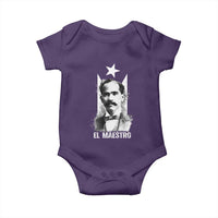 Pedro Albizu Campos Baby Onesie El Maestro Black Puerto Rico Flag - Wonder Print Shop