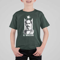 Pedro Albizu Campos T Shirt For Kid El Maestro Black Puerto Rico Flag - Wonder Print Shop