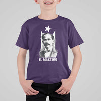 Pedro Albizu Campos T Shirt For Kid El Maestro Black Puerto Rico Flag - Wonder Print Shop