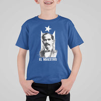 Pedro Albizu Campos T Shirt For Kid El Maestro Black Puerto Rico Flag - Wonder Print Shop