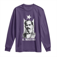 Pedro Albizu Campos Long Sleeve Shirt El Maestro Black Puerto Rico Flag - Wonder Print Shop