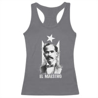 Pedro Albizu Campos Racerback Tank Top El Maestro Black Puerto Rico Flag - Wonder Print Shop