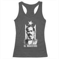 Pedro Albizu Campos Racerback Tank Top El Maestro Black Puerto Rico Flag - Wonder Print Shop