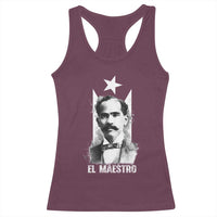 Pedro Albizu Campos Racerback Tank Top El Maestro Black Puerto Rico Flag - Wonder Print Shop