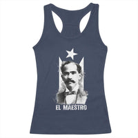 Pedro Albizu Campos Racerback Tank Top El Maestro Black Puerto Rico Flag - Wonder Print Shop