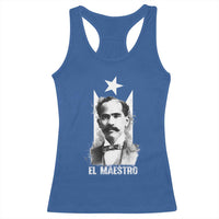 Pedro Albizu Campos Racerback Tank Top El Maestro Black Puerto Rico Flag - Wonder Print Shop