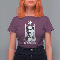 Pedro Albizu Campos T Shirt For Women El Maestro Black Puerto Rico Flag - Wonder Print Shop