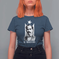 Pedro Albizu Campos T Shirt For Women El Maestro Black Puerto Rico Flag - Wonder Print Shop