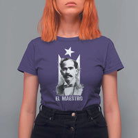 Pedro Albizu Campos T Shirt For Women El Maestro Black Puerto Rico Flag - Wonder Print Shop