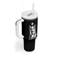 Pedro Albizu Campos Tumbler With Handle El Maestro Black Puerto Rico Flag - Wonder Print Shop