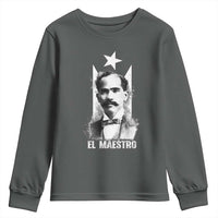 Pedro Albizu Campos Youth Sweatshirt El Maestro Black Puerto Rico Flag - Wonder Print Shop