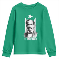 Pedro Albizu Campos Youth Sweatshirt El Maestro Black Puerto Rico Flag - Wonder Print Shop