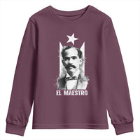 Pedro Albizu Campos Youth Sweatshirt El Maestro Black Puerto Rico Flag - Wonder Print Shop