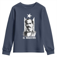Pedro Albizu Campos Youth Sweatshirt El Maestro Black Puerto Rico Flag - Wonder Print Shop