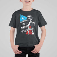 Pedro Albizu Campos T Shirt For Kid La Patria Es Valor Y Sacrificio Puerto Rican Leader - Wonder Print Shop