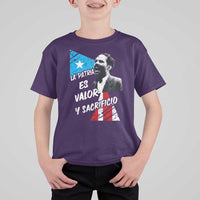 Pedro Albizu Campos T Shirt For Kid La Patria Es Valor Y Sacrificio Puerto Rican Leader - Wonder Print Shop