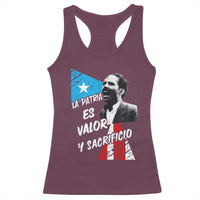 Pedro Albizu Campos Racerback Tank Top La Patria Es Valor Y Sacrificio Puerto Rican Leader - Wonder Print Shop