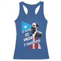 Pedro Albizu Campos Racerback Tank Top La Patria Es Valor Y Sacrificio Puerto Rican Leader - Wonder Print Shop
