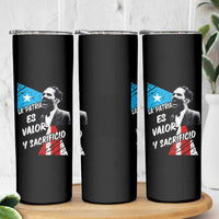 Pedro Albizu Campos Skinny Tumbler La Patria Es Valor Y Sacrificio Puerto Rican Leader - Wonder Print Shop