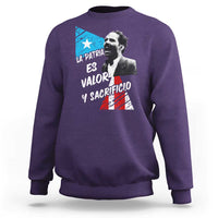 Pedro Albizu Campos Sweatshirt La Patria Es Valor Y Sacrificio Puerto Rican Leader - Wonder Print Shop