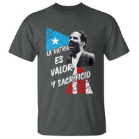 Pedro Albizu Campos T Shirt La Patria Es Valor Y Sacrificio Puerto Rican Leader - Wonder Print Shop
